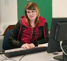 BACK IN SCHOOL: Kayla Chapman is happy to be back in school. She resumed her education through Adult Basic Education in Powell River and plans to enrol in the university studies program in the fall.